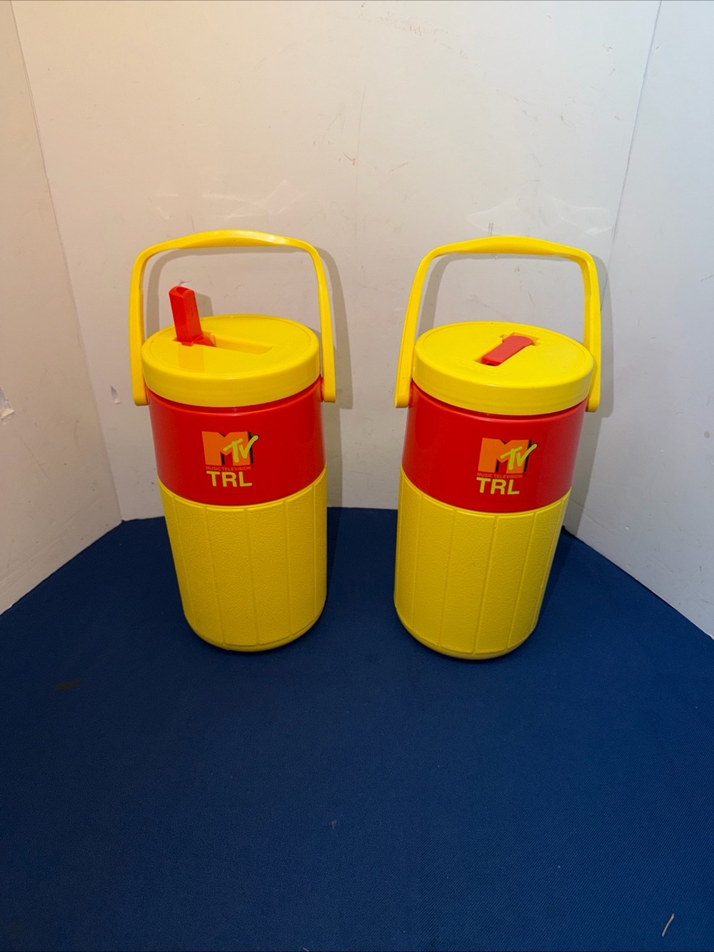 2 Vintage Slim Jim MTV Music Television TRL Coleman Thermos Cooler Drink Jug New